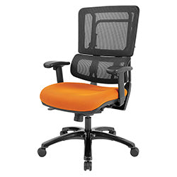 Vertical Black Mesh Back Chair with Shiny Black Base